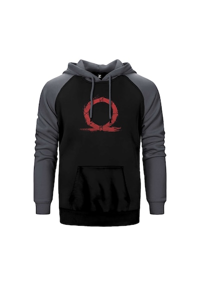 God Of War Ragnarok Red Omega Gri Renk Reglan Kol Kapşonlu Sweatshirt Gri