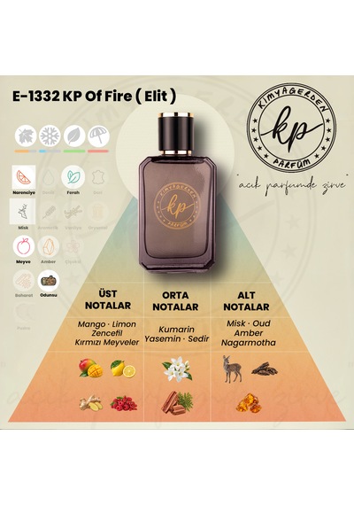 E-1332 Kp Of Fire Elit Seri - 50 Ml Erkek Parfüm Meyveli