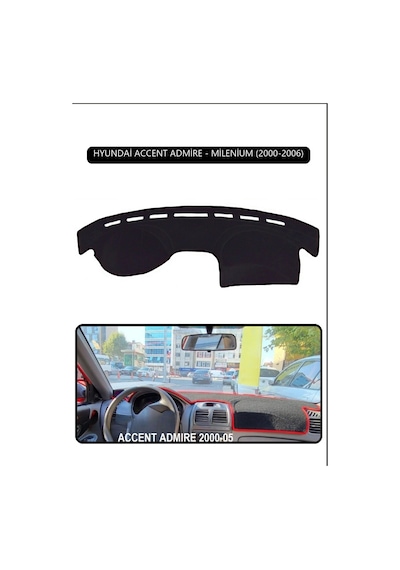 Hyundai Accent Admire/milenium 2000-2006torpido Koruma Halısı Siyah Kenar