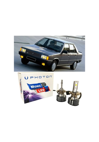 Renault 9 Led Xenon Uzun + Kısa Far Ampulü H4 Mono Yeni Seri Beyaz
