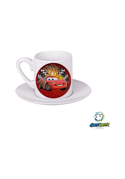 Cars Mcqueen Türk Kahvesi Fincanı 0113 Beyaz