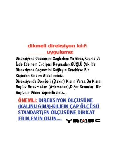 Direksiyon Kılıfı Deri Dikişli Yumuşak Kokusuz Dikmeli Düz - Siyah