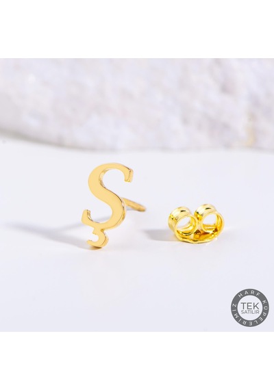 Goldkupe 14 Ayar Altın Ş Harf Küpe 0,46 Gr-1378