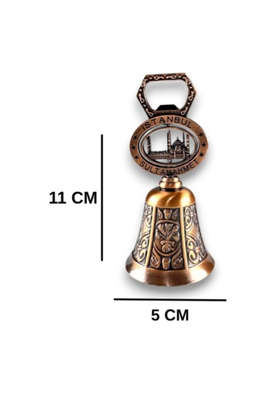 Sultanahmet Temalı Zilli Gazlı İçecek Açacağı Çelik Metal, Çan Şeklinde 11x5 CM