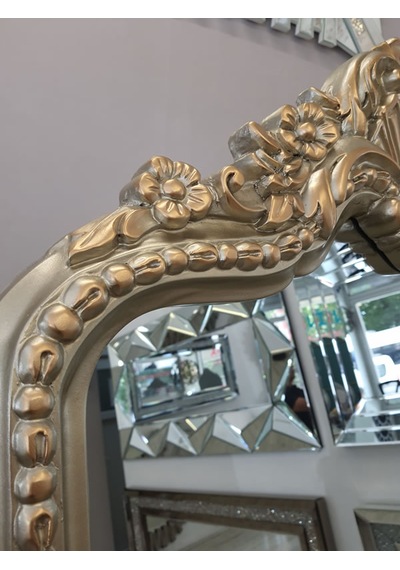 Ayna Denizi Princess Shiny Gold Model Platin Altın Renk Dekoratif Ayaklı Boy Aynası