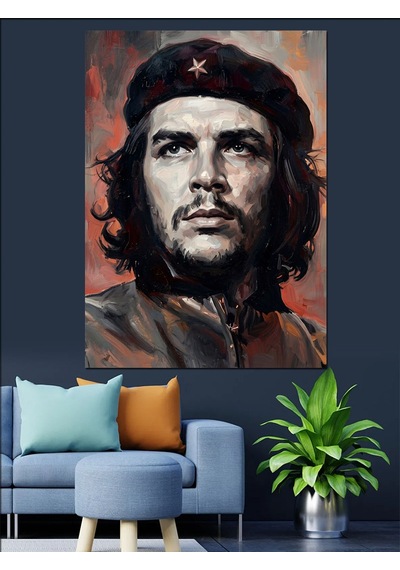 Che Guevara Klasik Devrimci Portresi Dekoratif Kanvas - Mdf Ahşap Tablo