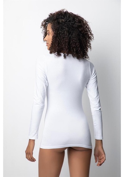 3 Adet Özlem Bayan Uzun Kollu Fanila Atlet Body 3225 Beyaz