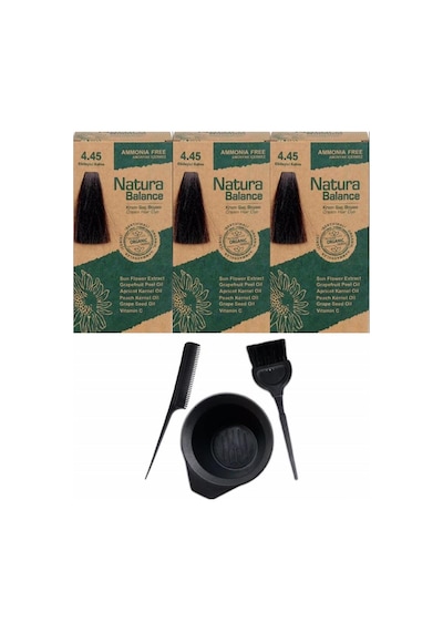 Natura Balance Saç Boyası 4.45 Etkileyici Kahve 3 Adet+Saç Boyama