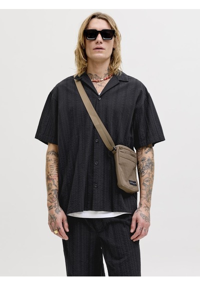 Jack & Jones Jack Jones Erkek Rahat Kesim Pamuklu Gömlek 12289457 Siyah