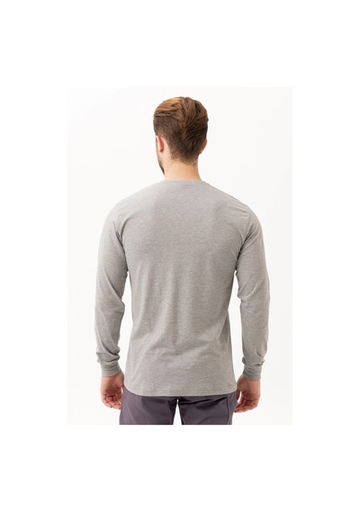 Gaura V Yaka Uzun Kollu T-shirt Gri Melanj