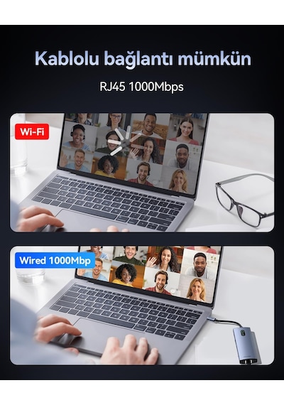 11 Portlu 4k 30hz Hdmı Gigabit Ethernet Sd Tf Kart Okuyuculu 3.5mm Jack Usb Hub Çoklayıcı