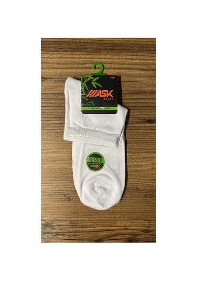Ask Erkek Bambu Dikişsiz 6'lı Çorap Beyaz