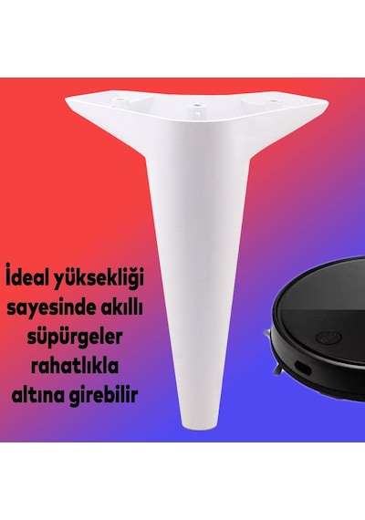 Badem10 Aspen Lüks Mobilya Kanepe Sehpa Tv Ünitesi Koltuk Ayağı 20 Cm Beyaz Baza Ayak 4 Adet 6395751