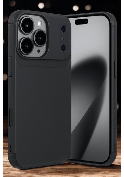 Apple Uyumlu iPhone 17 Pro Kılıf Kamera Korumalı Darbe Emici Karbon Fiber Desenli Kapak