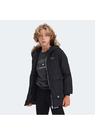 Slazenger CAMELIA Çocuk Kapüşonlu Siyah Mont & Kaban