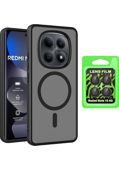 Vendas Xiaomi Redmi Note 15 4g Uyumlu Jota M-safe Mıknatıs Tutuculu Joko Kapak +kamera Lens Koruyucu Siyah