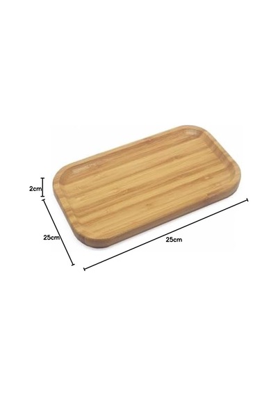 Bambu Lüx Dikdörtgen Servis 25 14cm, Sunumluk & Çerezlik Sunum Tabağı Çok Renkli