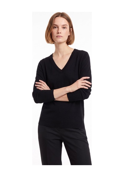 Limon Siyah Kadın V Yaka Slim Fit Kazak Ml5wl-kzk9009