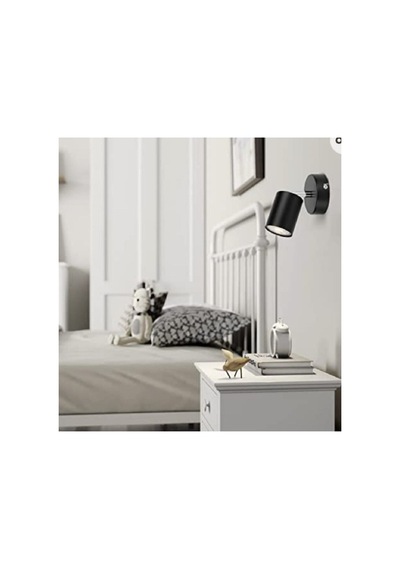 Led Aplik Led Spot Metal Siyah Hareletli Duvar Aplik Günışığı Ledli Siyah
