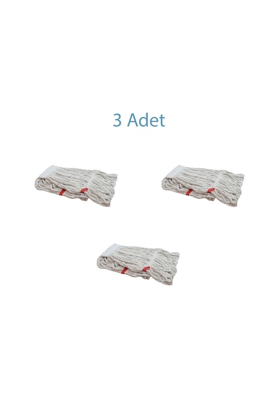 Cod-Ex Dar Yedek Islak Mop Püskül Paspas Başlığı Pamuklu Beyaz 3'lü 450 G 17 CM