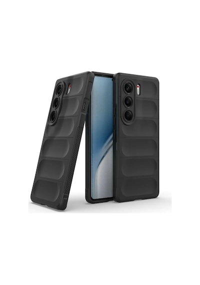 Tecno Camon 40 Pro 5g Cm7 Uyumlu Silikon Kılıf - Kamera Korumalı Yeni Nesil Airbag Kapak-siyah Siyah
