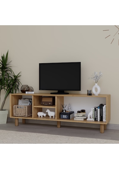 Bohem Serisi Natura Ceviz-meşe Pvc Hasır Desen Tv Ünitesi Safir Meşe