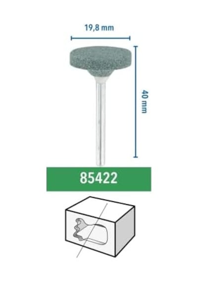 85422 Silikon Karpit Taşlama Taşı, İnce, 19,8 Mm