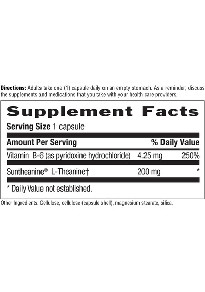 Country Life Suntheanine L-theanine Stress Relief Inositol Focus & Better Sleep Brain & Cognitive