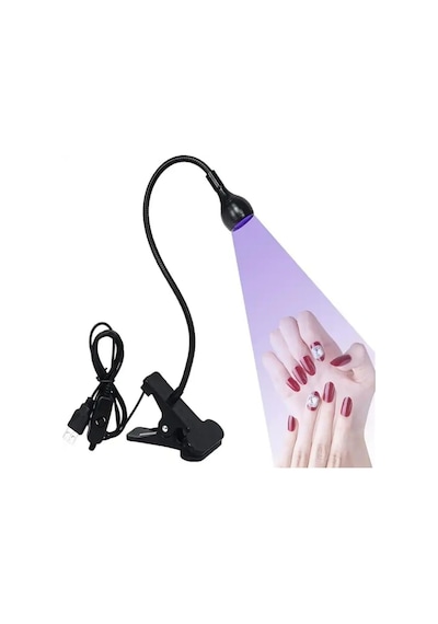 Pratik Esnek Gövdeli Kıskaçlı Oje Tırnak Kurutucu Ultraviyole Mor Işık Uv Led Masa Lambası Diğer