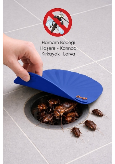 Mavi Renk Deniz Kabuğu Kötü Koku Önleyici Silikon Mat Desen Banyo Mutfak Lavabo Balkon Tıkaç Kapağı