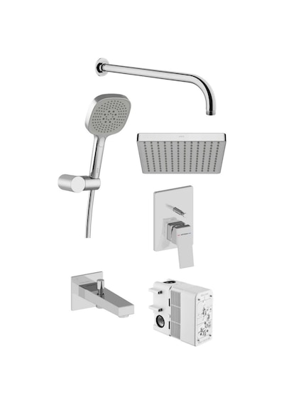 Artema Minimax Square Ankastre Banyo Seti, Krom A41949, A43732, A45915, A45913, A45652, A43595