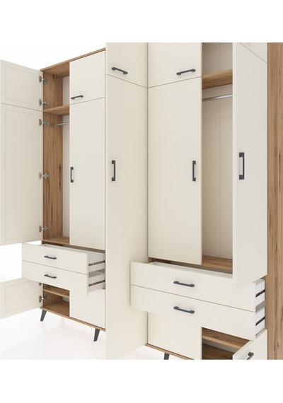 Arges Dolap 12 Raflı 4 Çekmeceli 2 Askılı 220x30x243 Çam-aytaşı/aytaşı Aytası/aytası Arges Dolap 12 Raflı 4 Çekmeceli 2 Askılı 220x30x243 Çam-aytaşı/aytaşı Aytası/aytası