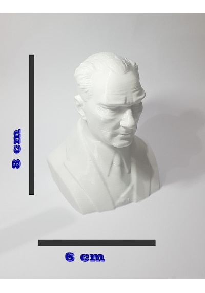 Beyaz Atatürk Heykeli Biblo 8 X 6 Cm Özel Tasarım