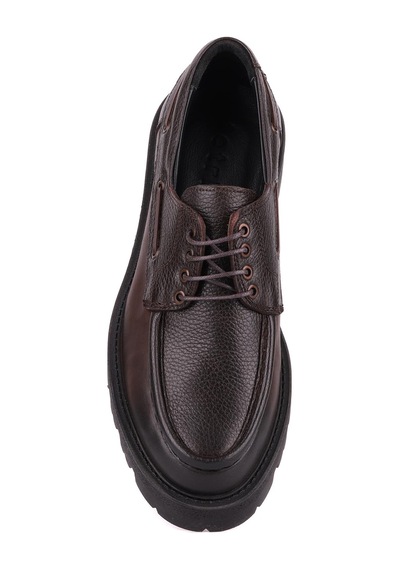 Shoetyle - Kahverengi Hakiki Deri Bağcıklı Erkek Günlük Ayakkabı 115-k512-1326 Kahve Rengi