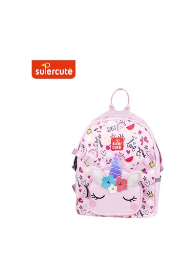 Supercute Two İn One Sırt Çantası - Unicorn - Pembe