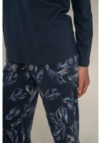 Pierre Cardin Kadın You Look Amazing Today Lacivert Uzun Kol Pijama Takım Pc9257-s-v1 Pc9257-s-v1