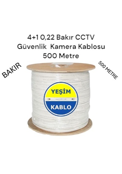 Yeşim 4+1 0,22 Cctv Bakır Güvenlik Kamera Kablosu 500 Metre