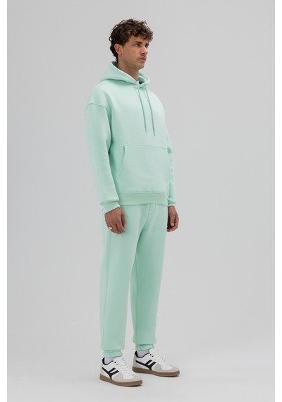 Vamos Basic Oversize Kapüşonlu Sweatshirt Mint
