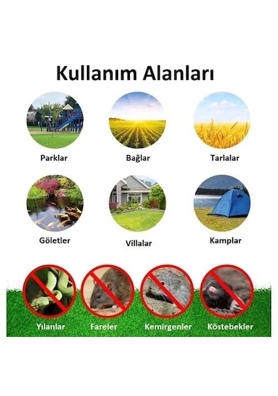 Repel Ma 800 Güneş Enerjili Fare Köstebek Akrep Sincap Yılan Kovucu 800 M²