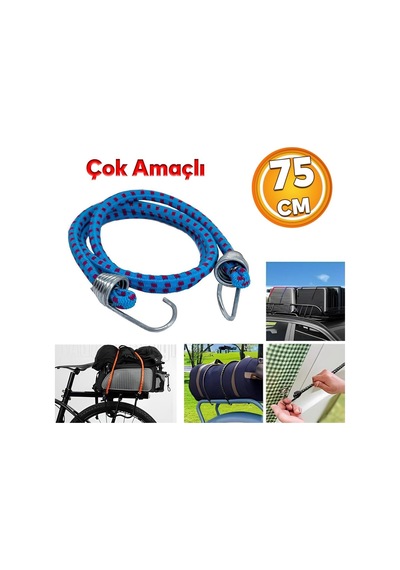 Badem10 Kancalı Elastik Motorsiklet Oto Araç Araba Bagaj Lastiği Bisiklet Sabitleme Lastik Ahtapot 80 Cm Diğer