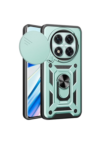 Xiaomi Redmi Note 14 Pro 5g Uyumlu Kılıf Pars Lens Yüzüklü Silikon - Yeşil