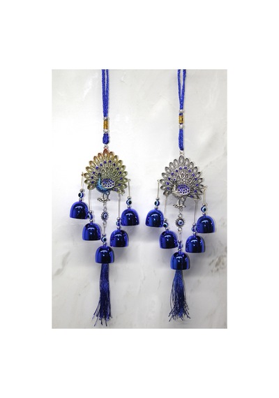 5 Adet Metal Nazar Boncuğu Çan 38 Cm Dekoratif Asma Süs Nazarlık Evil Eye Bell Metal Charm Diğer