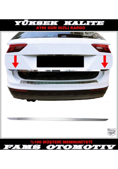 Vw Tiguan Krom Bagaj Alt Çıtası 2016 ve Üzeri Paslanmaz Çelik