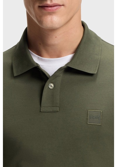 Boss Pamuklu Slim Fit Düğmeli Polo Erkek Polo 50507704 325 Haki