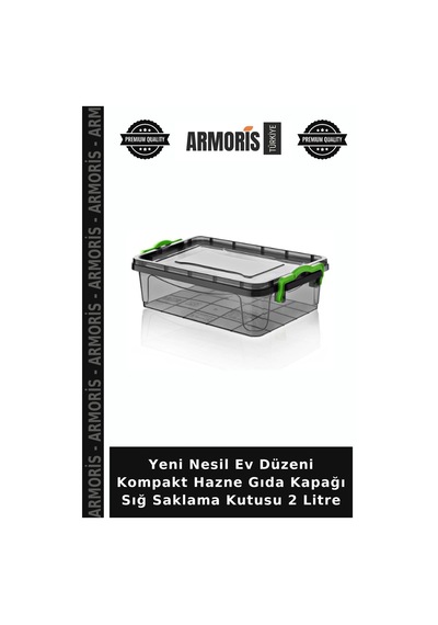 Yeni Nesil Ev Düzeni Kompakt Hazne Gıda Kapağı Sığ Saklama 2 Litre Çok Renkli