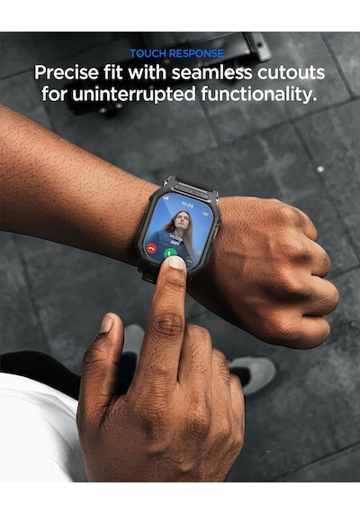 Apple Watch 49mm Ultra 4/3/2/1 İle Uyumlu Ekran Koruyuculu Kılıf Lite Fit Pro + Glas.tr Slim Hd Matte Black - Acs11415 Çok Renkli