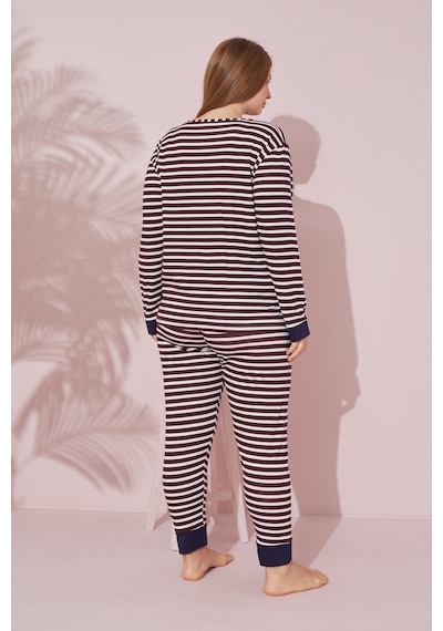 Siyah İnci Pamuklu Curve Büyük Beden Battal Boy Örme Pijama Takım 24240715 Çok Renkli Siyah İnci Pamuklu Curve Büyük Beden Battal Boy Örme Pijama Takım 24240715 Çok Renkli