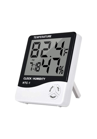 Htc-1 Dijital Termometre Higrometre Saat Alarm/alarm Takvimi 5 Fonksiyonlu Htc-1 White