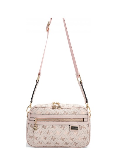 Silver & Polo Silver Polo Pembe - Pudra Monogram Kadın Çapraz Çanta Sp1280