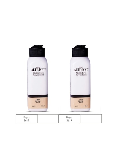2 Li Akrilik Boya 140 Ml Renk Seçmeli Canlı Ve Pastel Beyaz